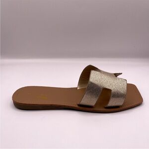 Elegant Gold Slide Sandals